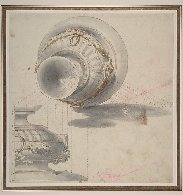 Design of a Perspective projection for an Urn n.d.-Attributed, Poster Print