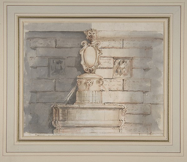 Design for a Fountain at a Street Corner Decorated with Putti, Poster Print