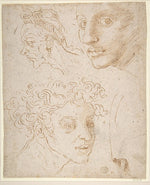 Three Heads after Michelangelo's Frescoes in the Sistine Chape,16x12"(A3) Poster