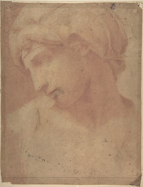 Drawing of the Head of Michelangelo's Dawn . n.d.-Anonymous, A,16x12
