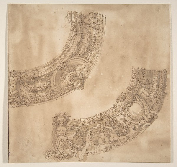 Two Designs for the Decoration of a Circular Frieze or Cornice, Poster Print