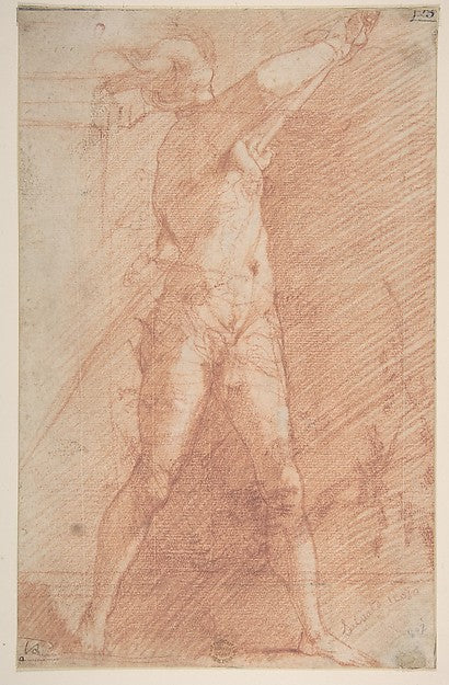 Man Sheathing a Sword 17th cent-attributed to Francesco Montel,  Poster Print Wall Art