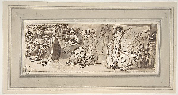 Artists Drawing and Painting in a Studio 1612–66-Pier Francesc,  Poster Print Wall Art