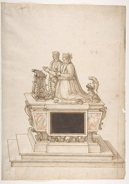 Design for a Triple Tomb 16th cent-Anonymous,French,16th cen, Poster Print