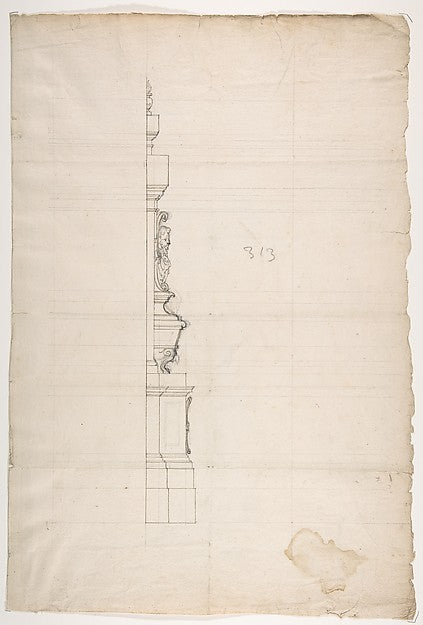 Profile of a Design for a Tomb with a Male Bust 16th cent-Anon, Poster Print