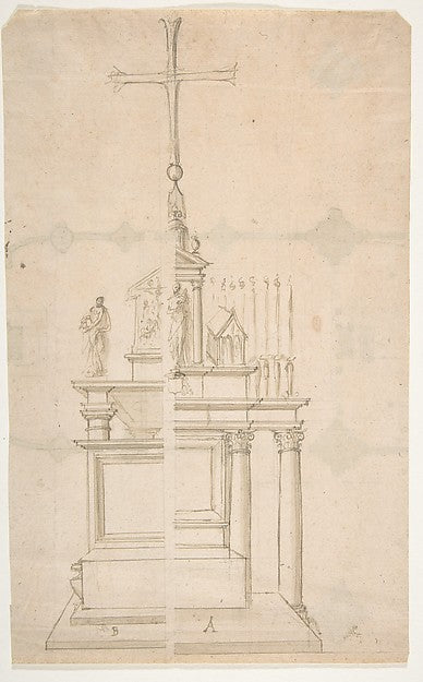 Elevation of a Main Altar with an Alternate Design 16th cent-A, Poster Print