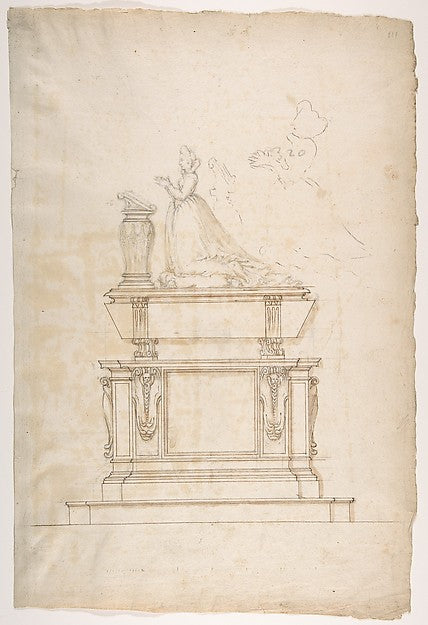 Design for a Lady's Tomb 16th cent-Anonymous,French,16th cen, Poster Print