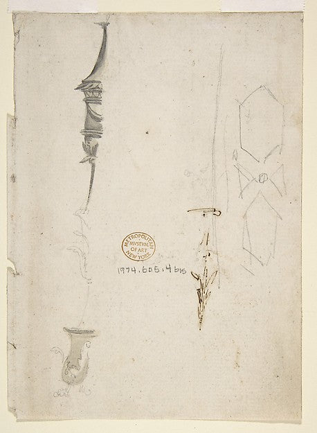 Fragmentary Sketches of Various Ornament 1698–1765-Attributed, Poster Print
