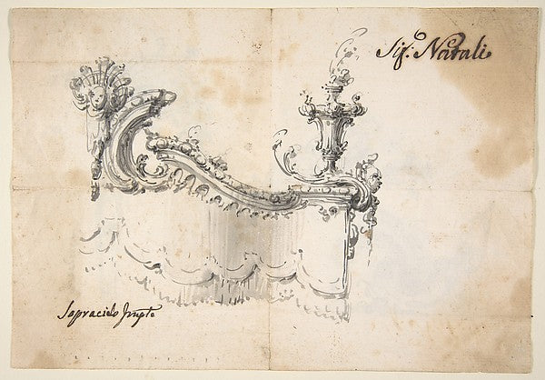 Design for a Canopy .  Design for an Armchair  1698–1765-Giova,  Poster Print