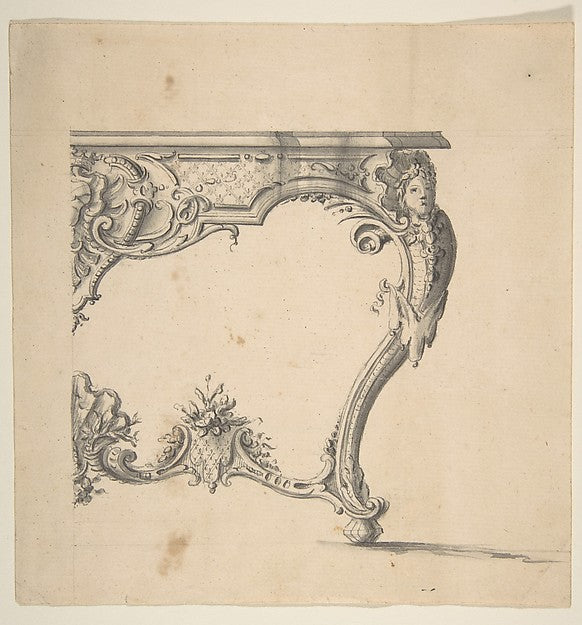 Design for a Table 1698–1765-Giovanni Battista Natali III,  Poster Print Wall Art