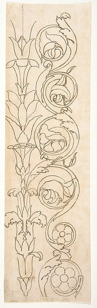 Ornamental drawings  blank  early to mid-16th cent-, Poster Print