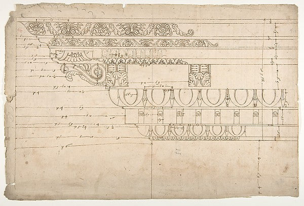 Temple of Minerva  elevation of cornice  Temple of Minerva  el, Poster Print