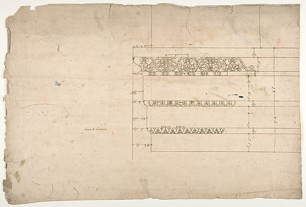 Temple of Minerva  elevation of architrave  Temple of Minerva, Poster Print