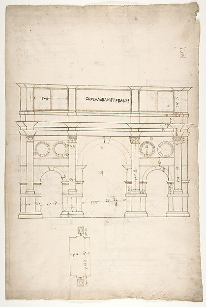 Arch of Constantine  elev  partial plan  Arch of Constantine , Poster Print