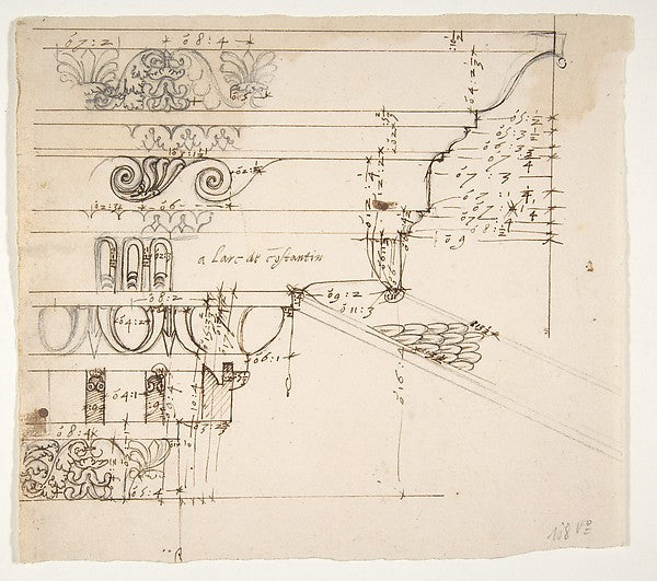 [Arch of Constantine]  cornice  elevation in profile  ornament,16x12"(A3)Poster