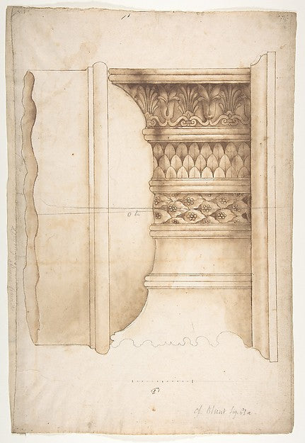 Unidentified  Ionic capital  elevation  blank  early to mid-16, Poster Print