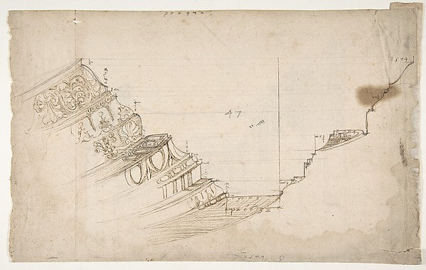 Domus Augustiana  cornice  profile projection  Ara Grimani  ba, Poster Print