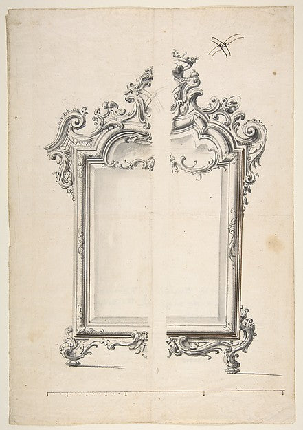 Two Alternative Designs for a Mirror or Screen with Family Coa,  Poster Print Wall Art