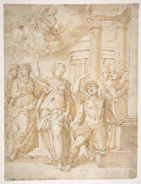 Sibyl Announcing the Birth of Christ to the Emperor Augustus 1,  Poster Print Wall Art
