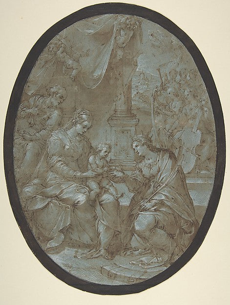 The Mystic Marriage of Saint Catherine of Alexandria 1551–1629,  Poster Print Wall Art