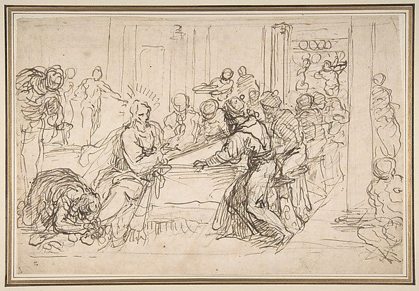 Penitent Woman Anointing the Feet of Christ at the Table of Si,16x12"(A3) Poster