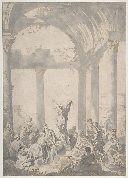 Saint Paul Preaching in Athens 1733-Giovanni Paolo Panini,16x12"(A3) Poster