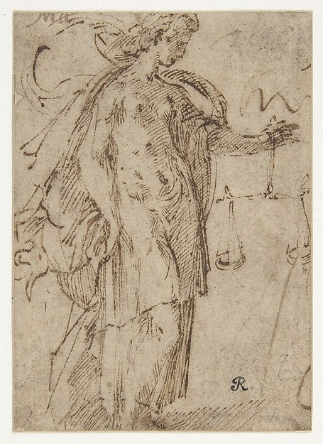Justice Holding Scales 1503–40-Parmigianino ,16x12"(A3) Poster