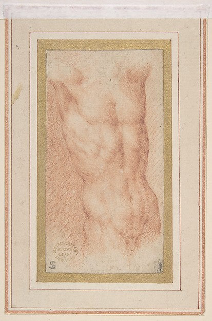 Male Nude Torso with Raised Arms c1522–24-Parmigianino ,16x12"(A3) Poster