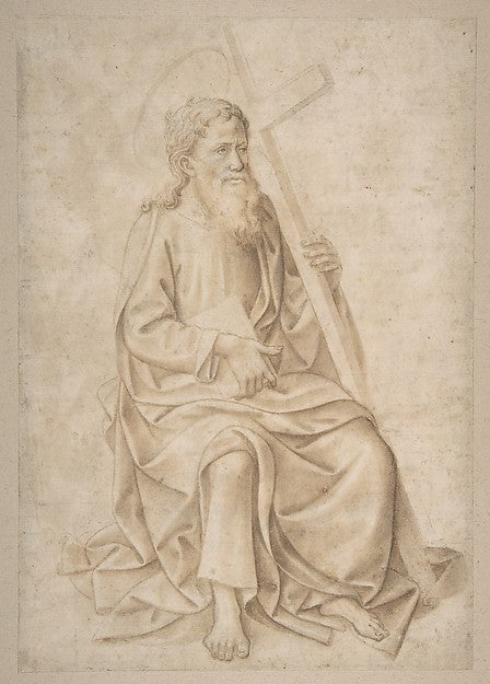Saint Philip Seated  Holding a Book and a Cross 1422–57-Pesell,16x12"(A3) Poster