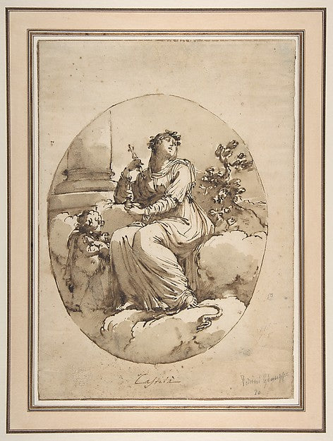 Allegorical Figure of Chastity 1792–1816-Ascribed to Filippo P,16x12