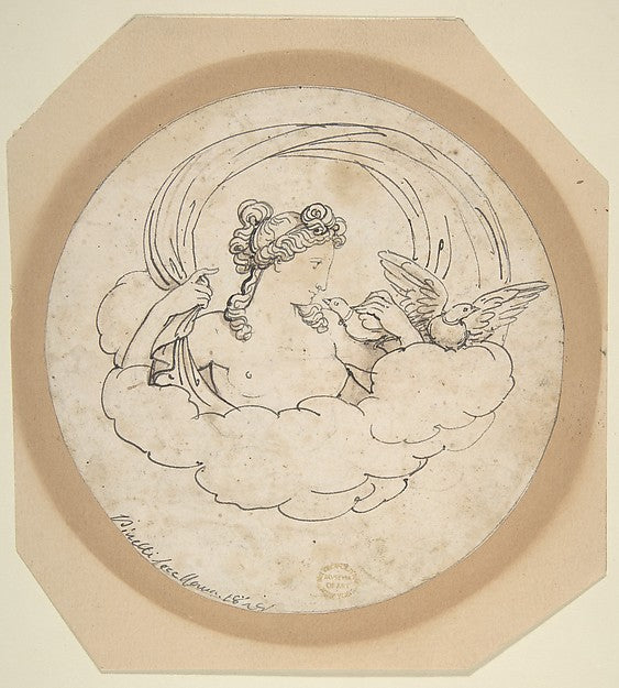 Venus with Doves 1781–1835-Bartolomeo Pinelli,16x12"(A3) Poster