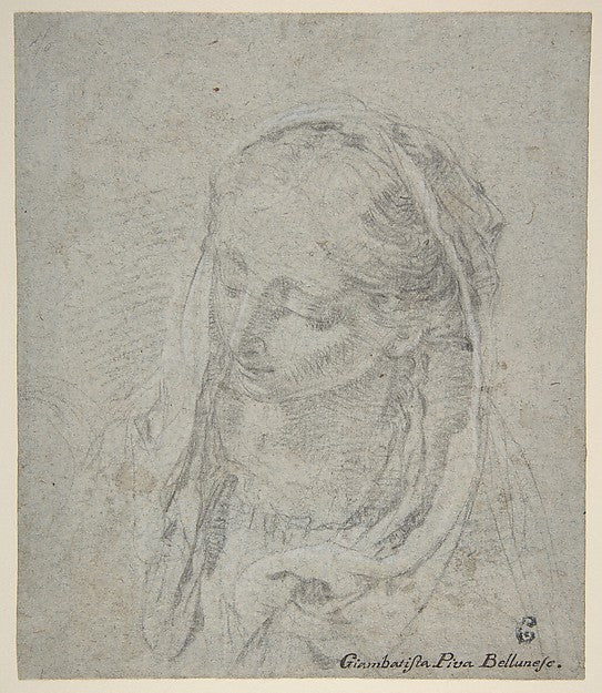 Head of a Woman 1729–50-Giovanni Battista Piva ,16x12"(A3) Poster