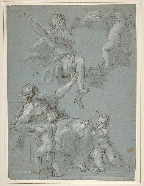 Allegorical Composition with Figures of Painting and Fame 1663,16x12"(A3) Poster