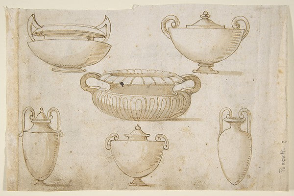Ornamental Designs After Antique Vases 1548–1612-After Bernard,  Poster Print Wall Art