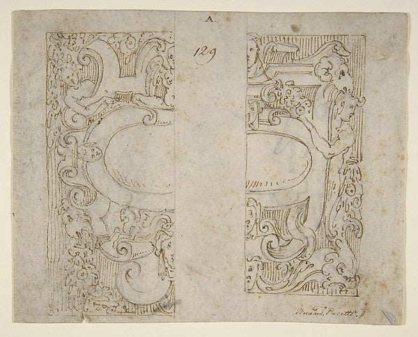 Designs for Cartouche  1548–1612-Ascribed to Bernardino Poccet,  Poster Print Wall Art
