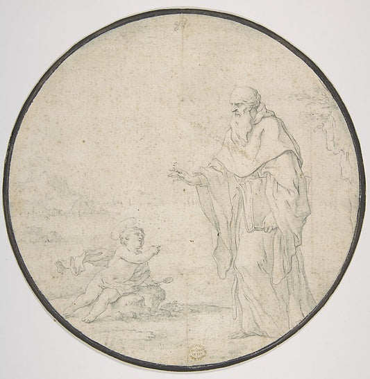 St. Augustine and the Child on the Seashore 1642–1709-Andrea P,16x12"(A3) Poster