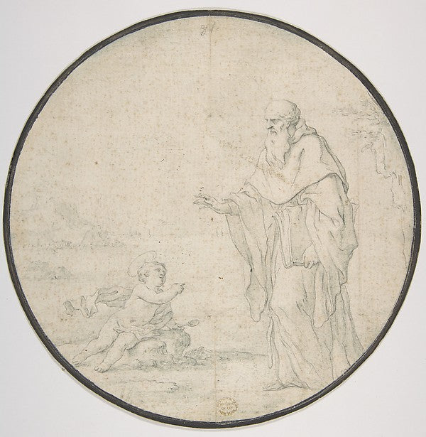 St. Augustine and the Child on the Seashore 1642–1709-Andrea P,16x12