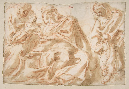The Holy Family with Saint Elizabeth and the Infant Baptist 15,16x12"(A3) Poster