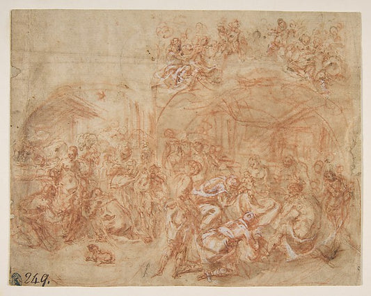 Adoration of the Magi 1560–1630-Attributed to Cesare Pollino ,16x12"(A3) Poster