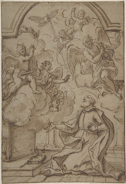 Saint in Ecstasy 1613–99-attributed to Mattia Preti ,16x12"(A3) Poster