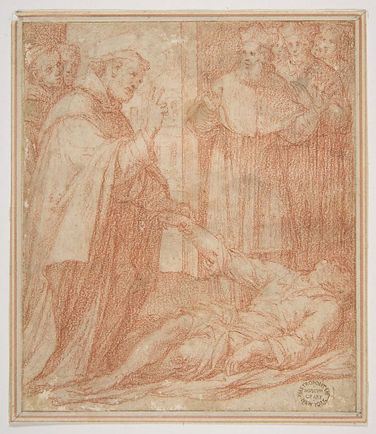 Saint Francis of Assisi Resuscitating a Dead Youth 1555–1629-C,16x12"(A3) Poster