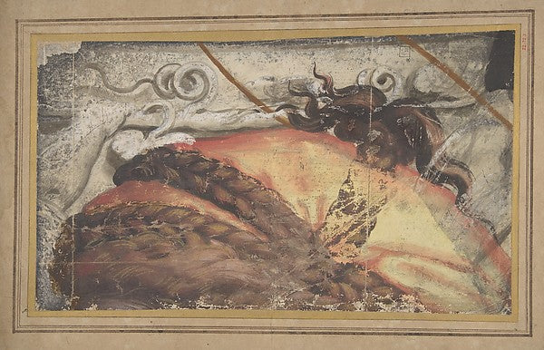 Tapestry Cartoon Fragment: The Top of Woman's Head with Hair B,16x12"(A3) Poster