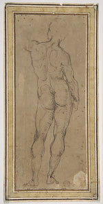 Male Figure Seen from Rear  After a Drawing by Michelangelo 15,16x12"(A3) Poster