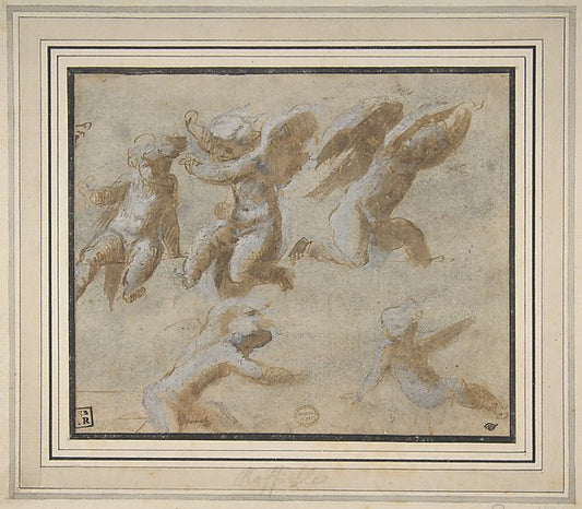 Cherubs 16th cent-School of Raphael ,16x12"(A3) Poster