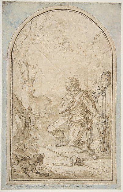 The Vision of St. Hubert 1728–1800-Vittorio Amedeo Rapous  172,16x12"(A3) Poster
