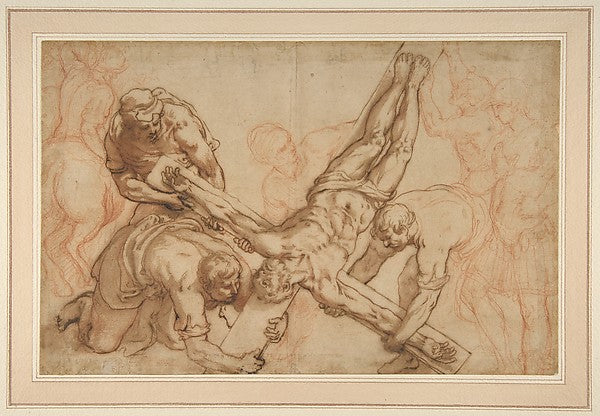 The Martyrdom of Saint Peter 1537–1627-Giovanni Battista Ricci,16x12"(A3) Poster