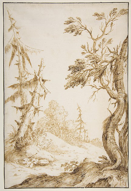 Clearing in a Wooded Landscape 1676–1730-Marco Ricci ),  Poster Print Wall Art