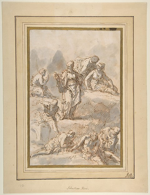 Figure Studies 1659–1734-Sebastiano Ricci,16x12"(A3) Poster