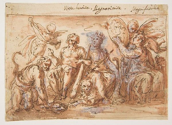Allegorical Figures: Force  Hercules Strangling the Hydra  Ple,16x12"(A3) Poster