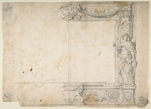 One Half of a Design for a Frame of a Stage Proscenium  with a,16x12"(A3) Poster